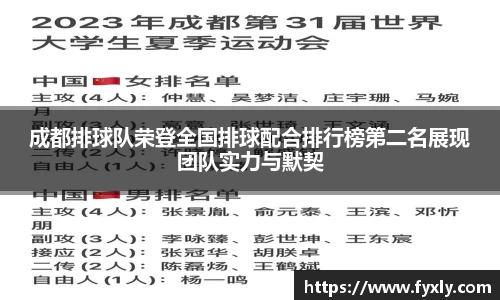成都排球队荣登全国排球配合排行榜第二名展现团队实力与默契